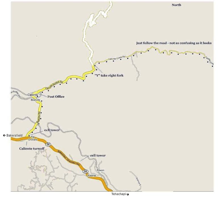 Road map of ranch area.